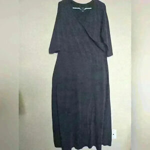 SOFT SURROUNDINGS Salvadora Black Faux Wrap Maxi Dress
